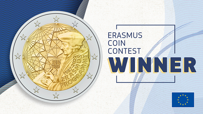 エラスムス35周年記念ユーロ硬貨のデザイン決定